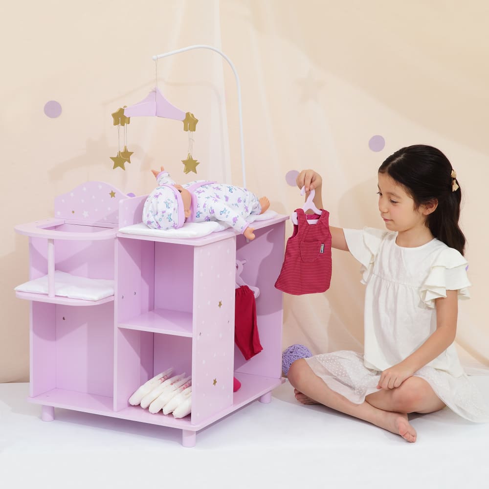 Wickeltisch mit Stauraum 97,8 cm, Rosa - Maisons Du Monde