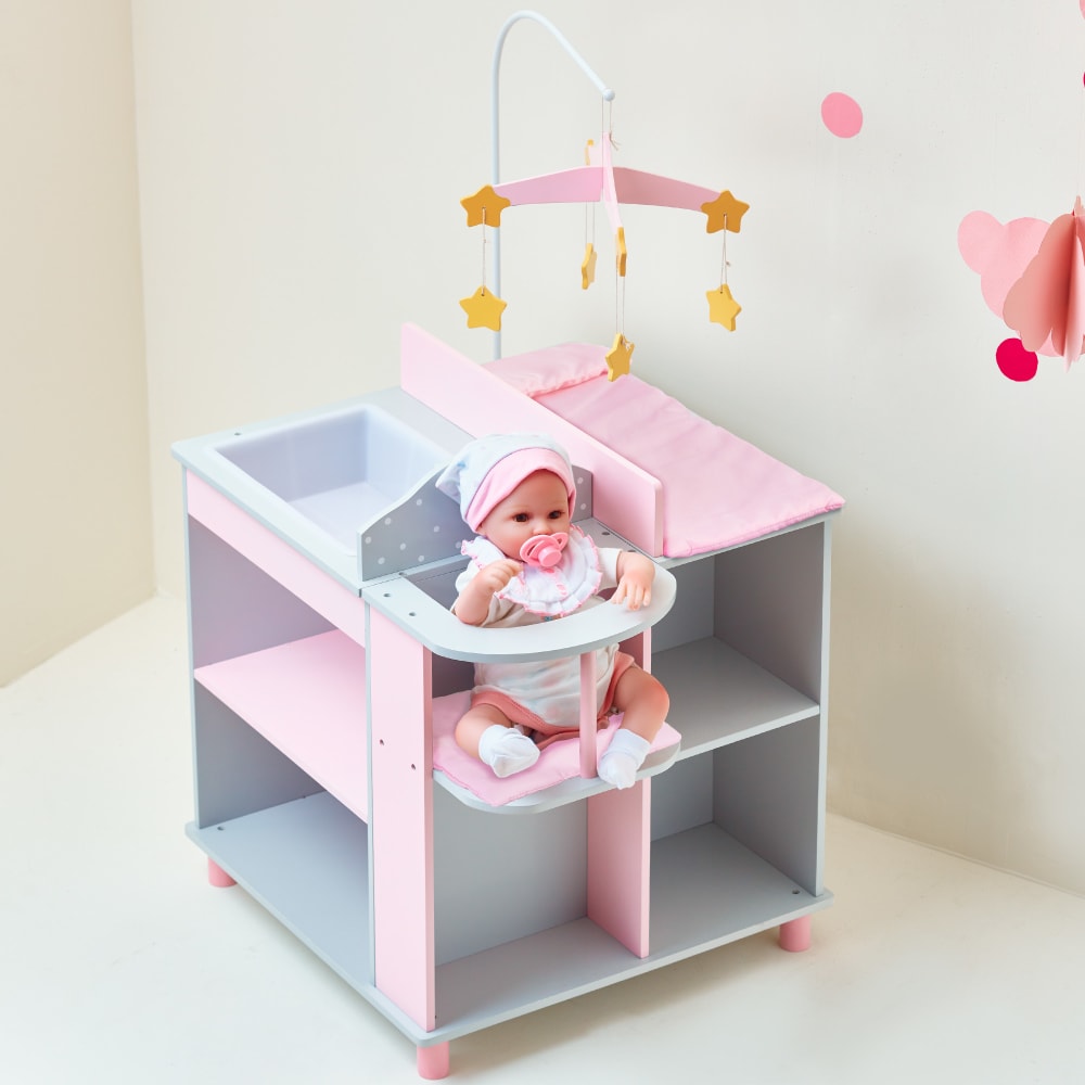 Wickeltisch mit Stauraum 97,8 cm, Grau - Maisons Du Monde