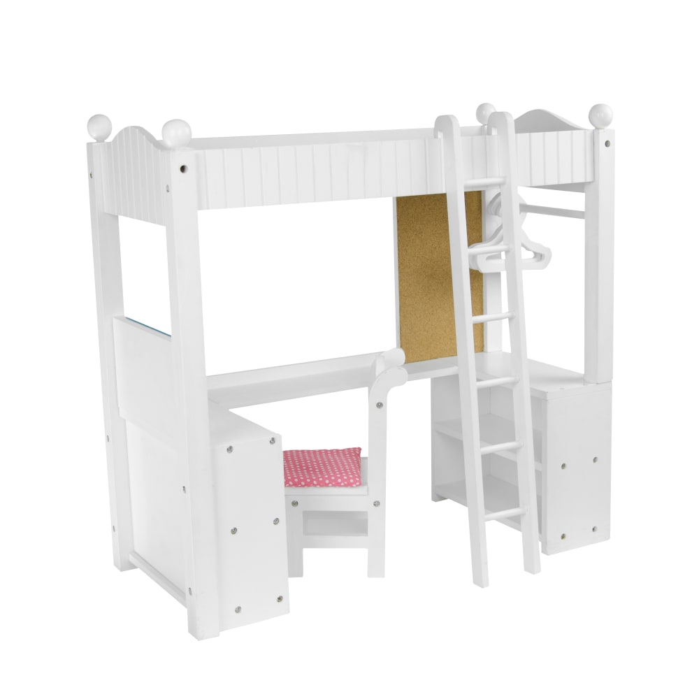 Lit superposé double poupée, 53.3 cm, blanc