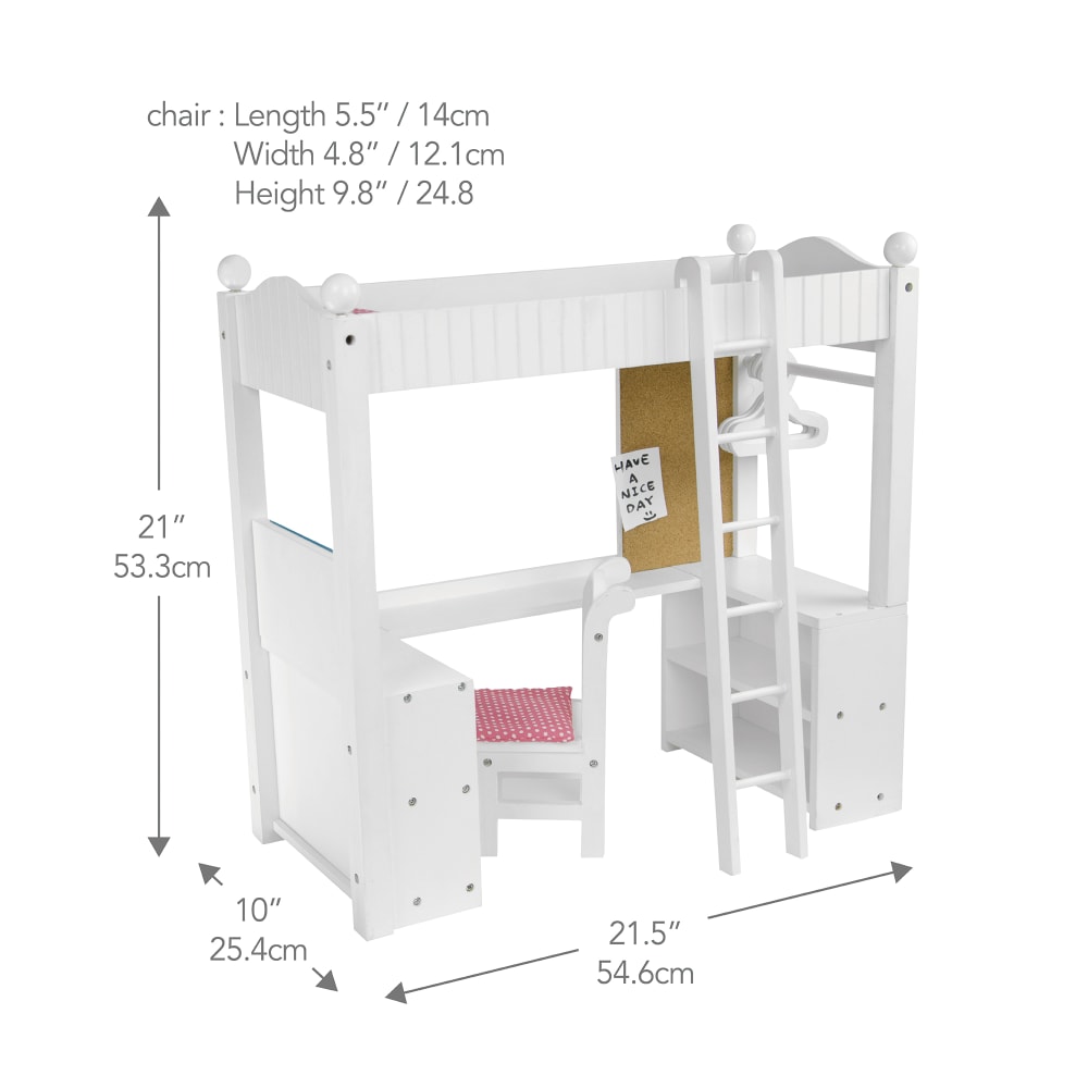 Doppelstockbett für Puppen, 53,3 cm, Weiß - Maisons Du Monde