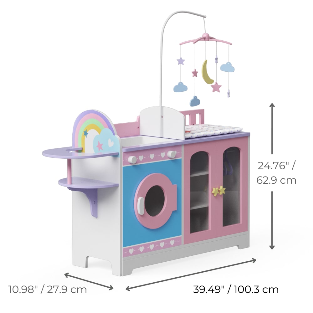 Wickeltisch mit Stauraum 62,9 cm, Rosa - Maisons Du Monde