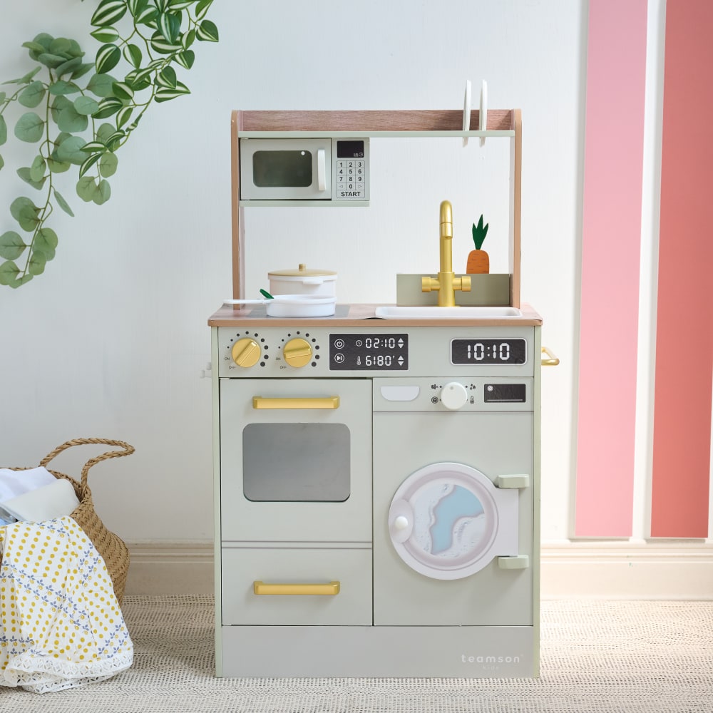 Spielküche Holz mit Mini-Garten, 79cm, Grün - Maisons Du Monde