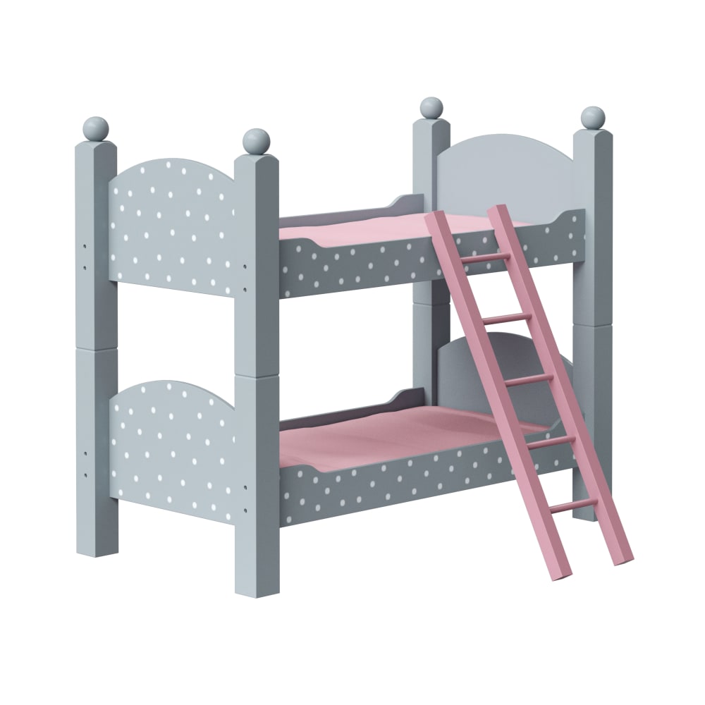 Lit superposé double poupée, 43.5 cm, Gris