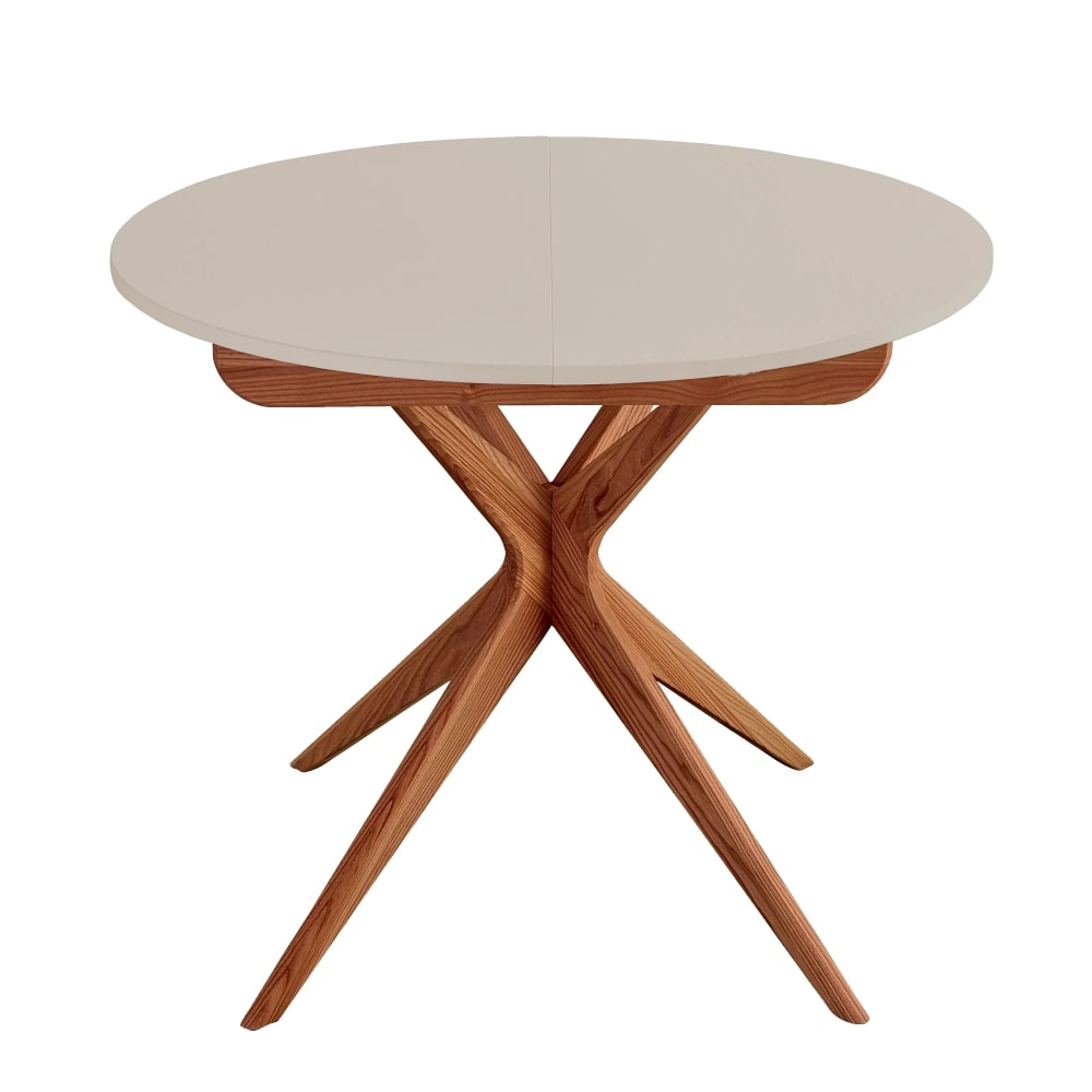 Ragaba Runder Ausziehtisch, eichefarbe Esche, MDF, Braun Beige style modern Braun Holz