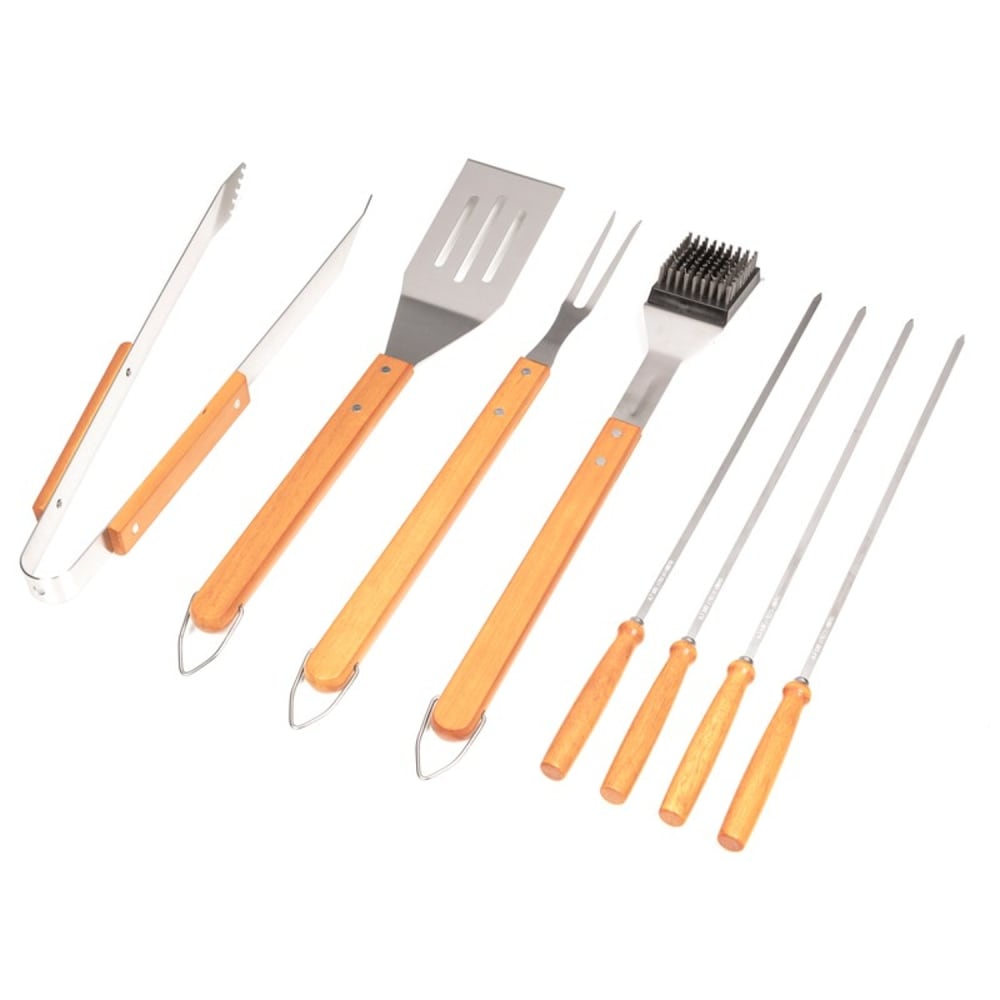 Valise de 8 accessoires pour barbecue en inox