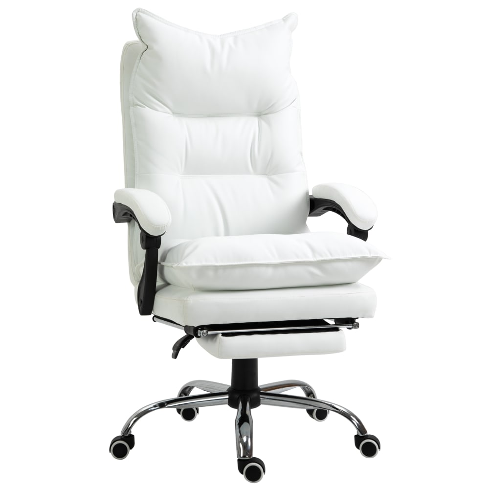 Fauteuil bureau dossier inclinable hauteur réglable polyuréthane blanc Fauteuil bureau dossier inclinable hauteur réglable polyuréthane blanc
