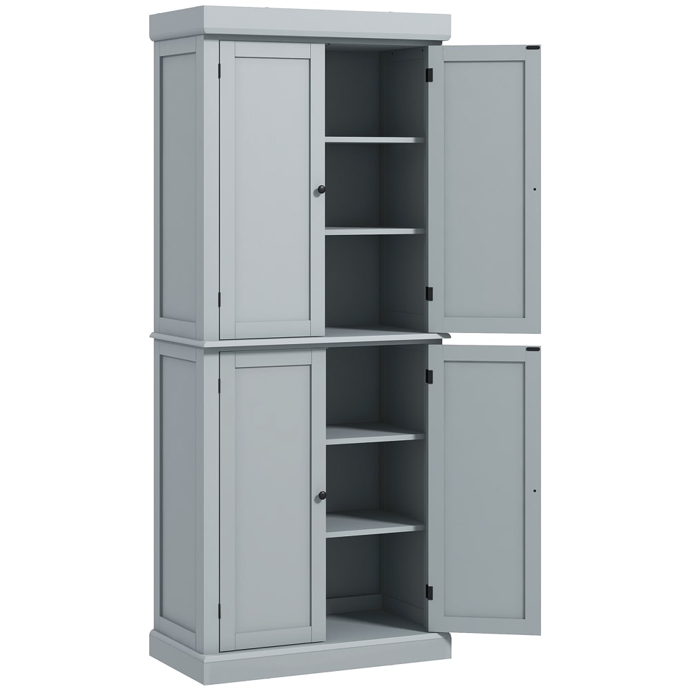 Armoire de cuisine moderne placards étagères réglables gris