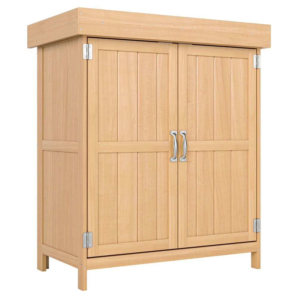 Armoire de jardin sur pied 2 portes étagère toit bitumé relevable