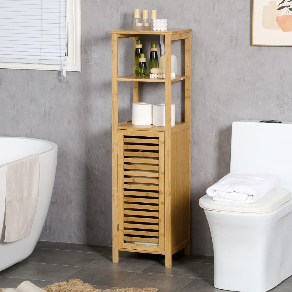 Bambus-Badezimmer-Säulenmöbel, 2 Fächer, natur - Maisons Du Monde