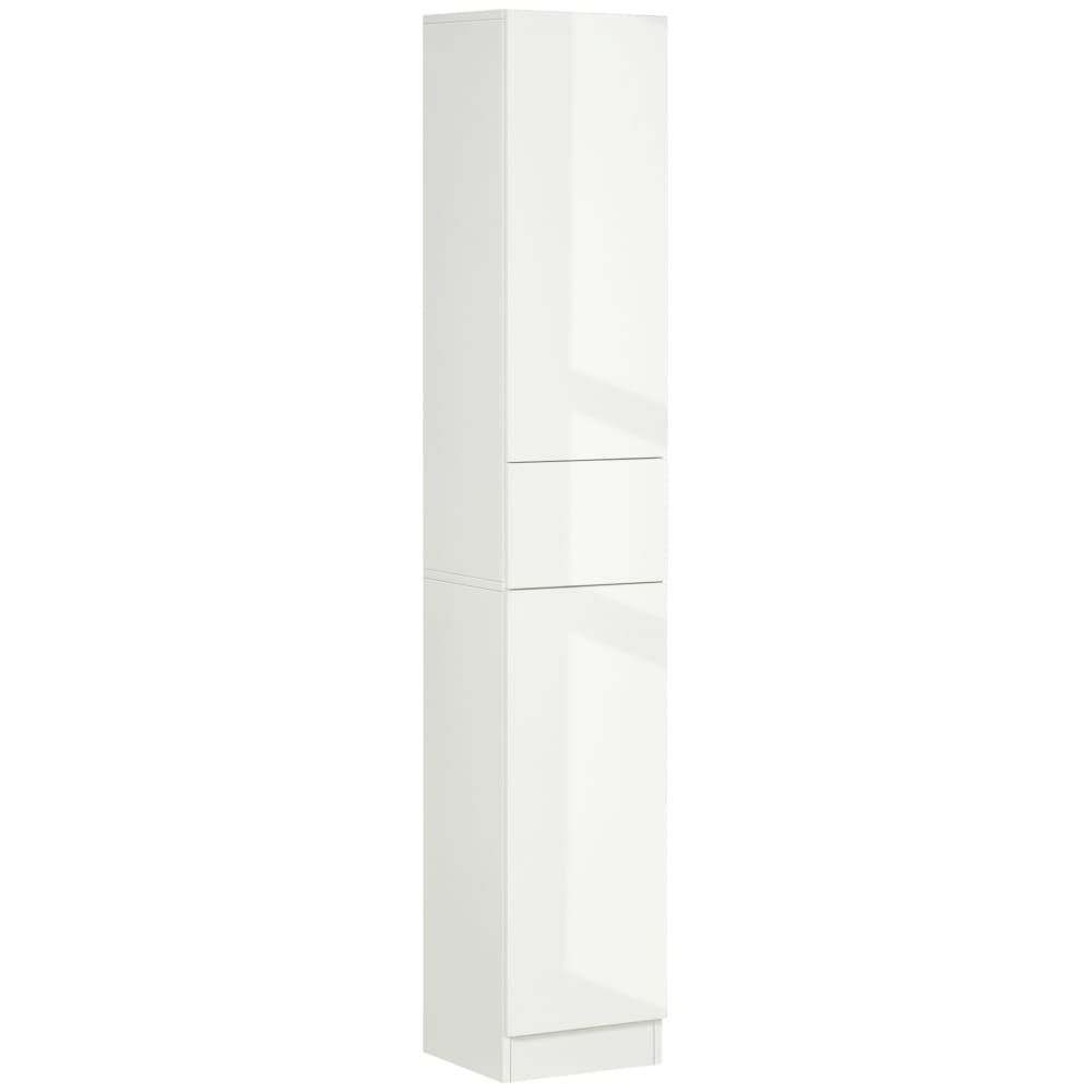 Meuble colonne salle de bain portes étagères tiroir façade blanc laqué Meuble colonne salle de bain portes étagères tiroir façade blanc laqué