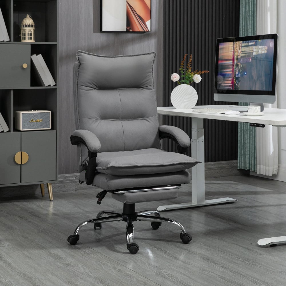 Massiv-Massage-Bürostuhl, verstellbar & Mikrofaser Grau - Maisons