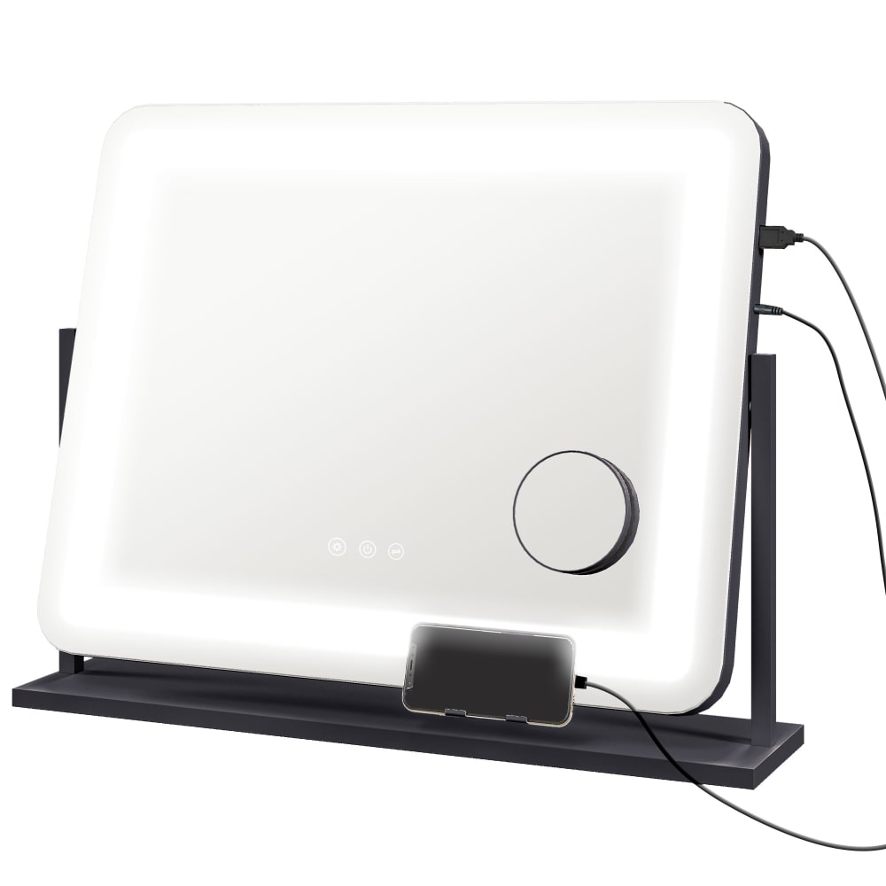 Miroir Lumineux LED 3 modes d'éclairage grossissement rotation à 360°