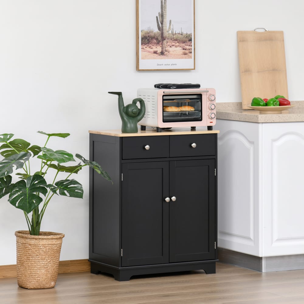 Schwarz- & Naturholz-Kleiderschrankkommode - Maisons Du Monde