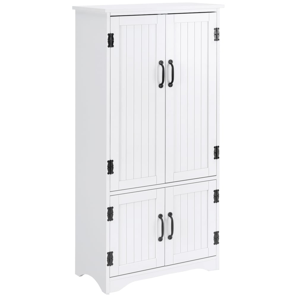 Homcom Küchen-Schrank 2 Türen & 3 Fächer Weiß Holz