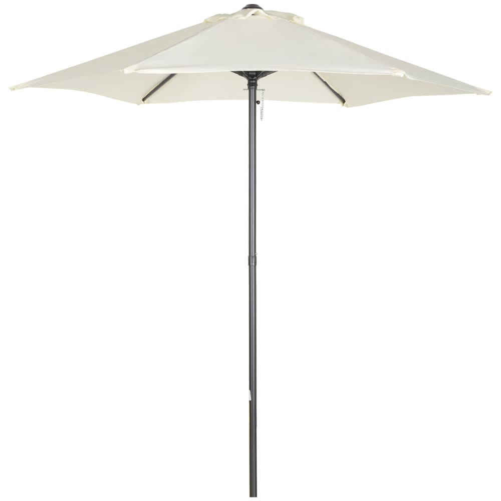 Parasol droit de jardin mât aluminium polyester beige