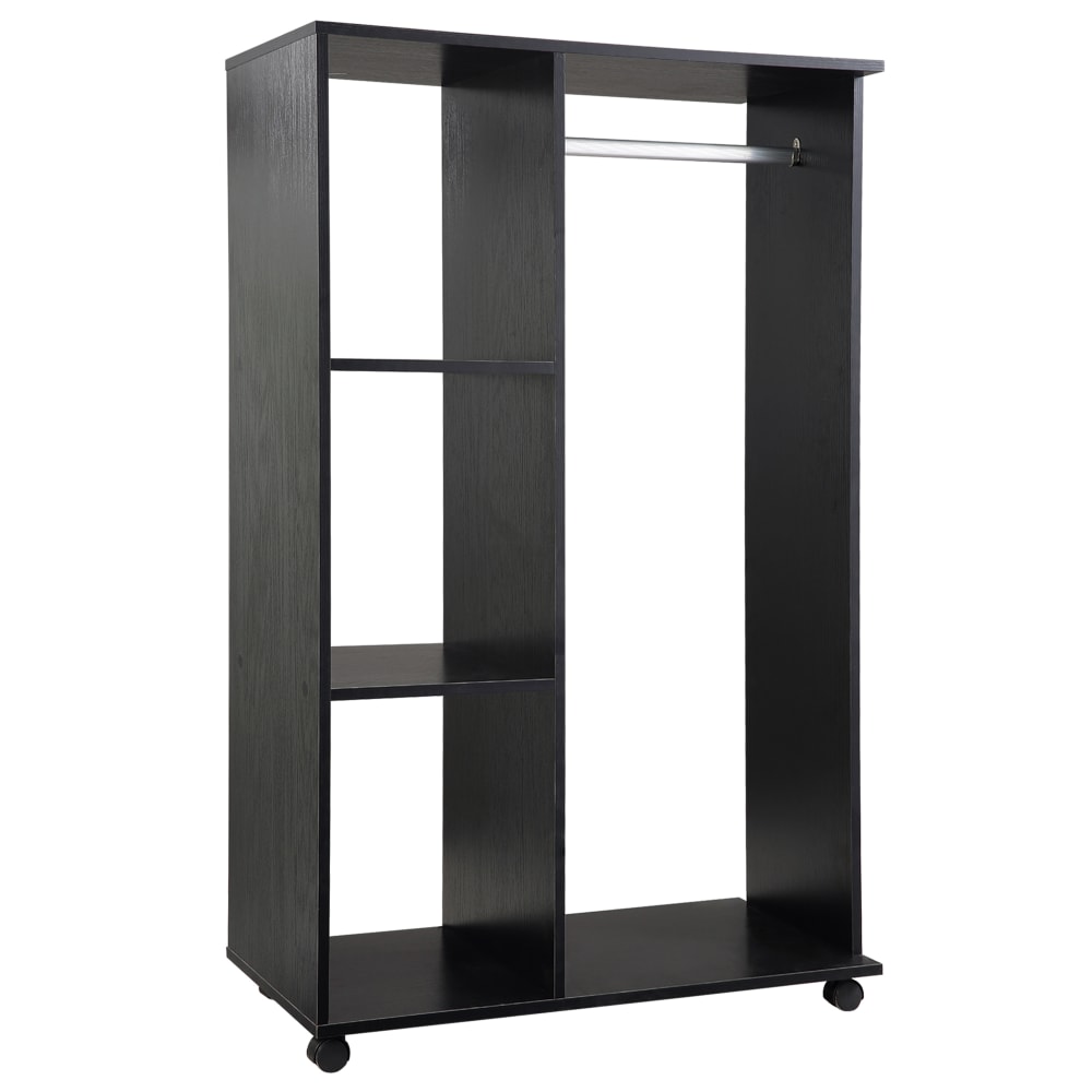 Armoire penderie mobile panneaux de particules noir