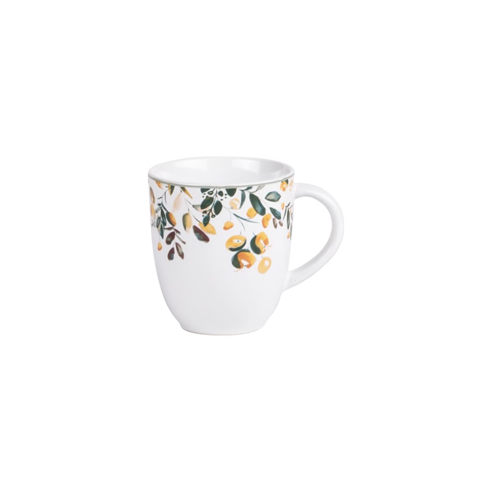 Lot de 6 mugs blancs à motif en grès 35 cl