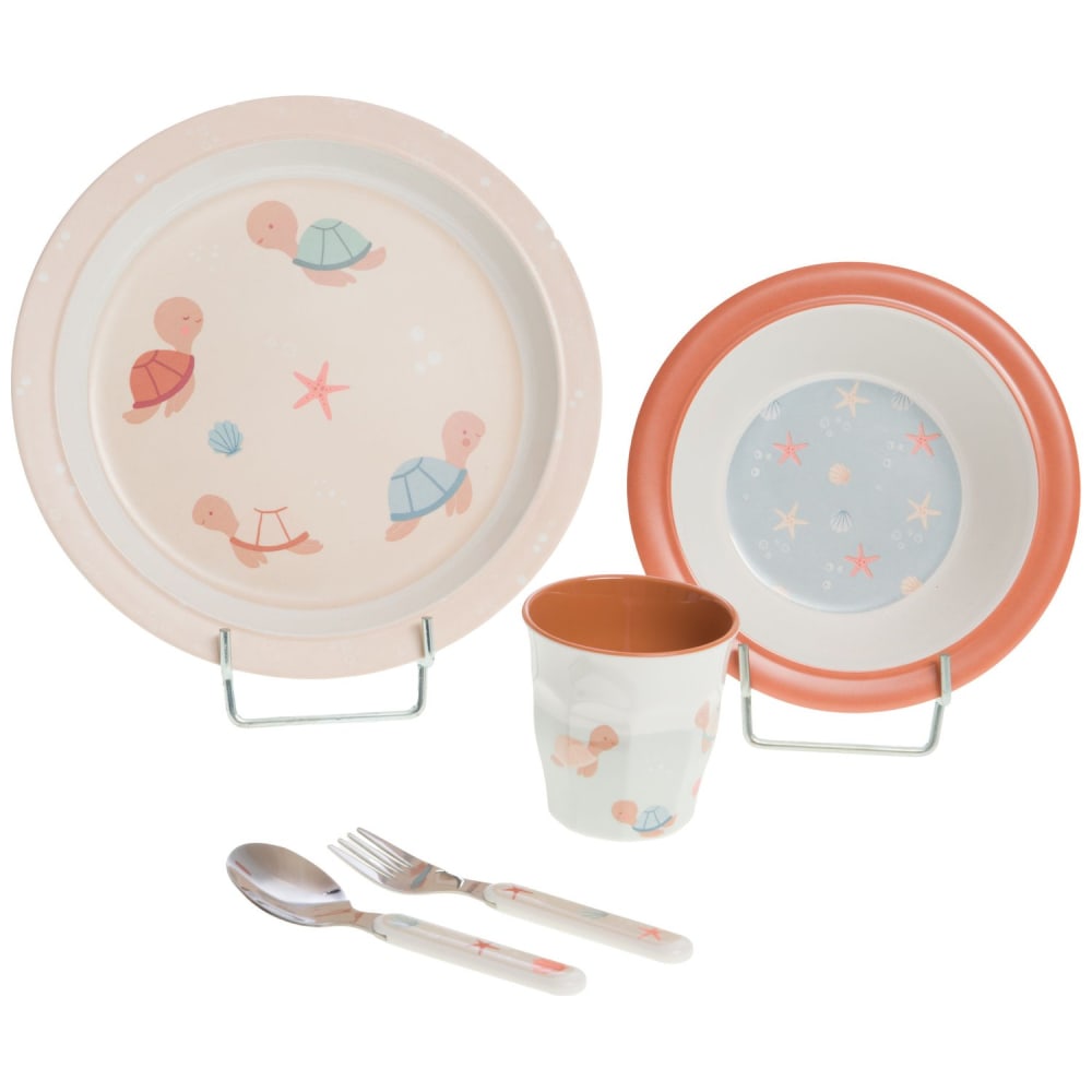 Coffret  5 pièces  la tortue beige en plastique