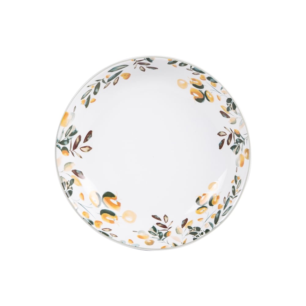 Lot de 6 assiettes creuses blanches en grès 19 cm