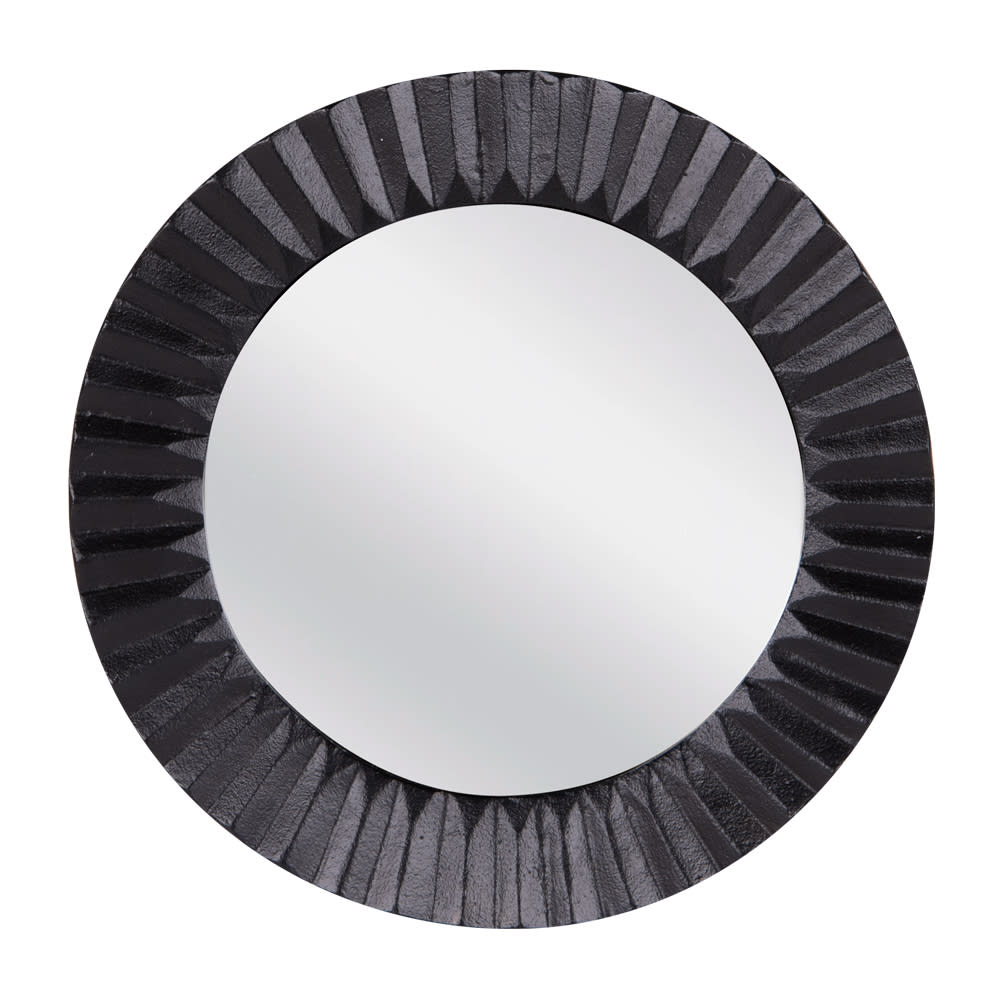 Miroir  plissé  61 cm noir  d'aluminium