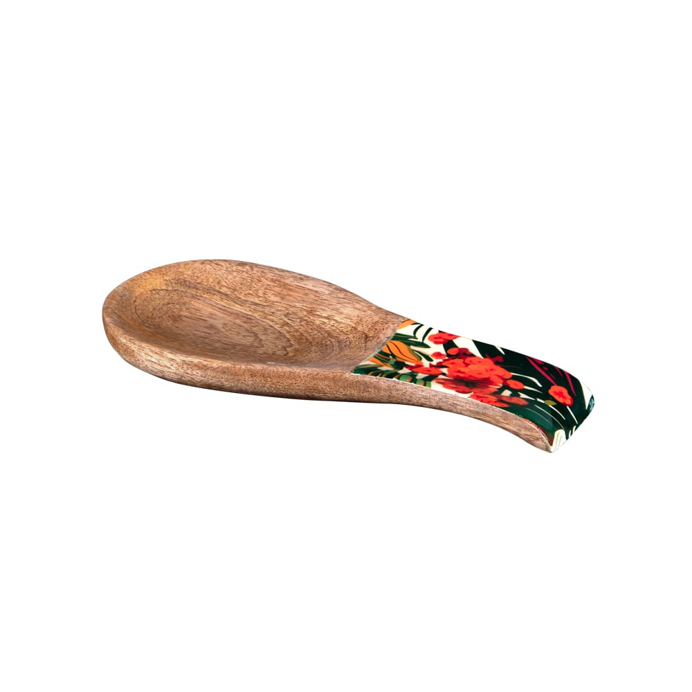 Repose cuillère en manguier 25x12 cm marron en bois de manguier Repose cuillère en manguier 25x12 cm marron en bois de manguier