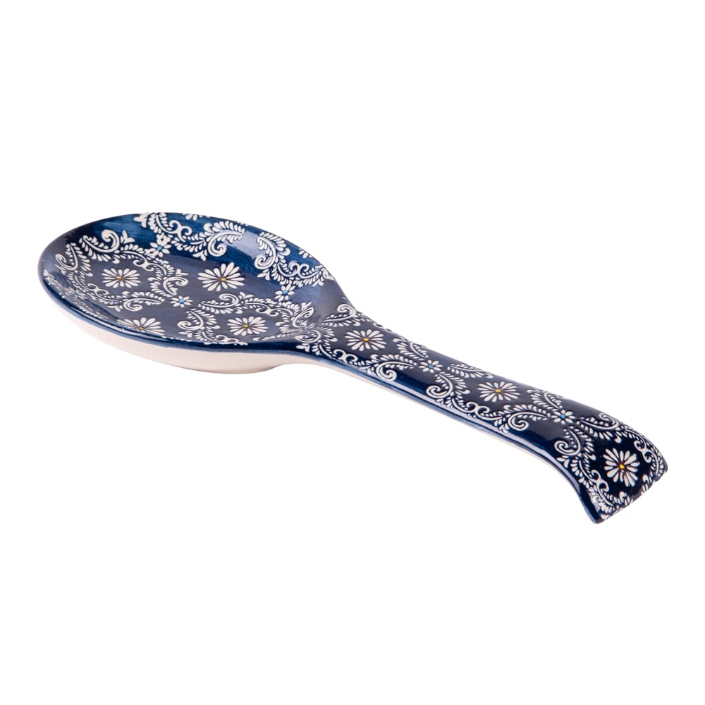 Repose cuillère 23x9  bleu en grès