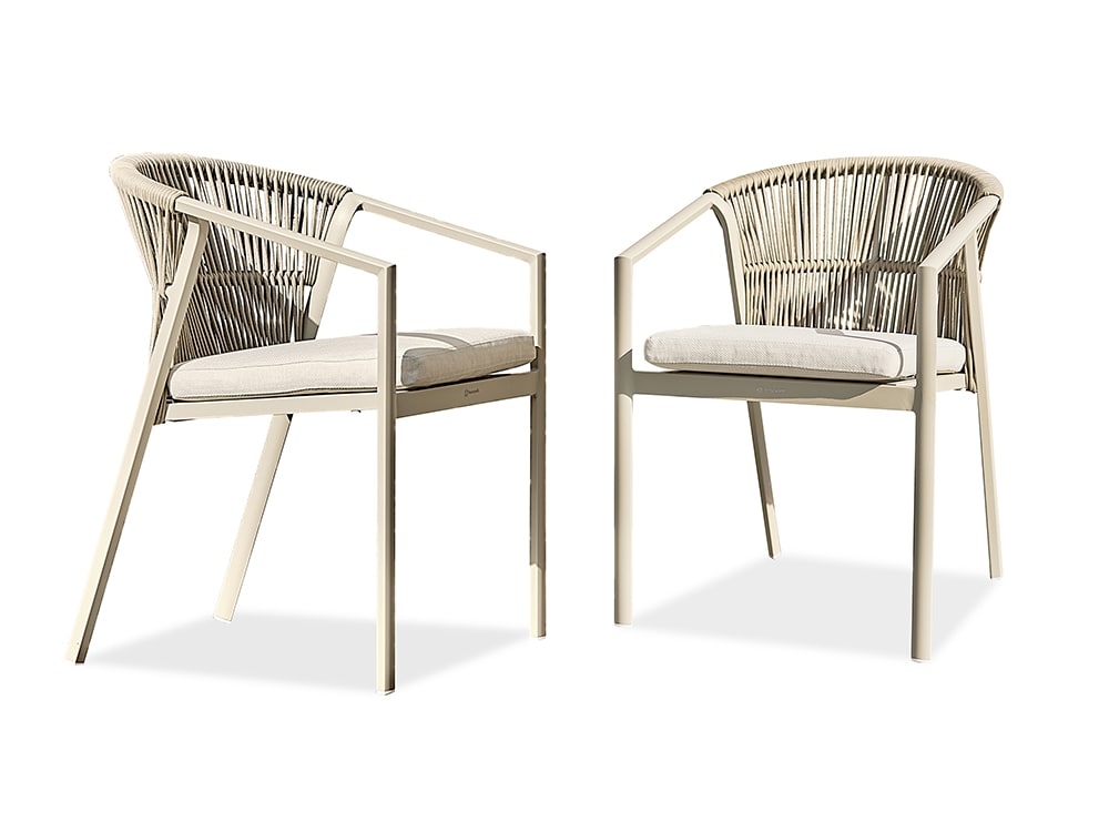 Lot de 2 fauteuils de jardin - Grège