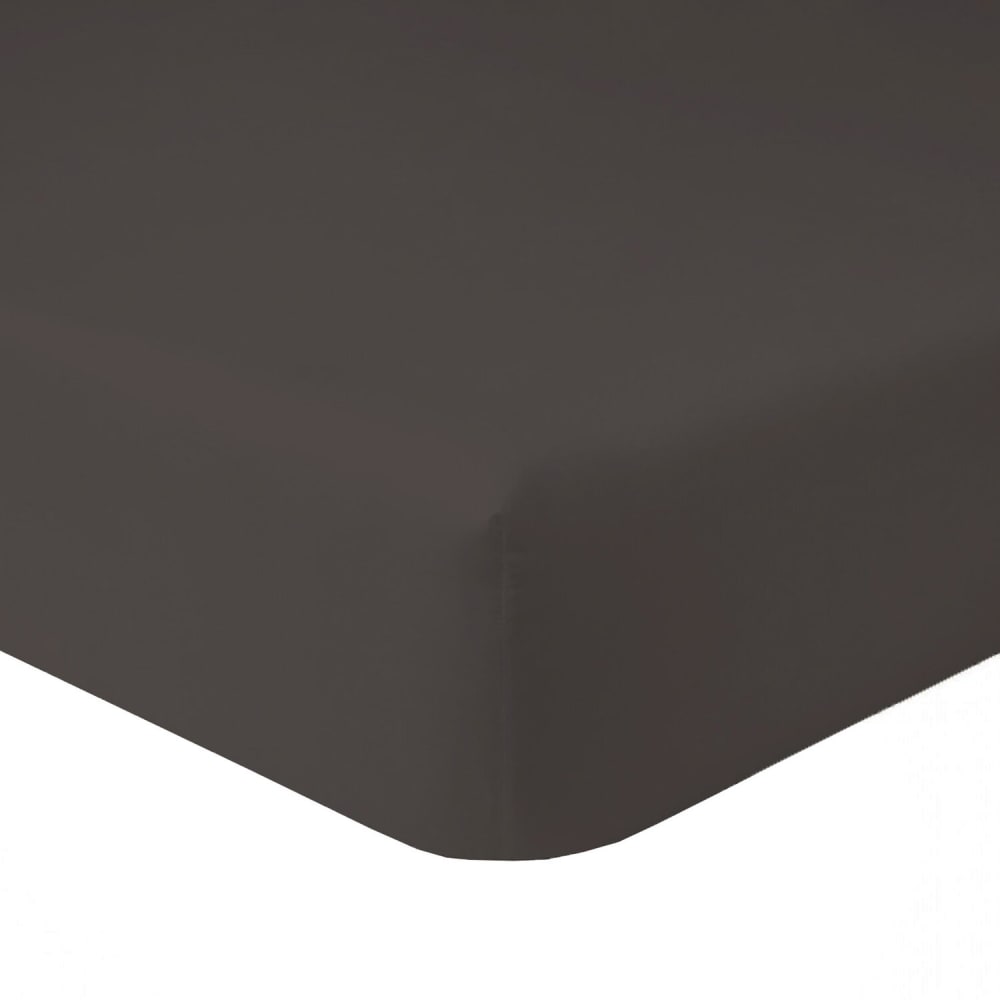 Drap housse en coton bleu 140x190 cm