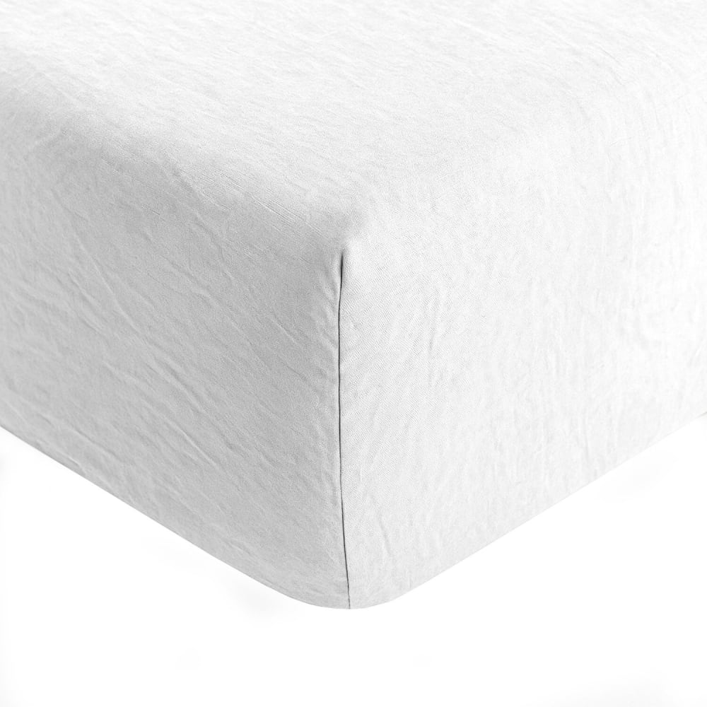 Drap housse en polyester blanc 140x190 cm