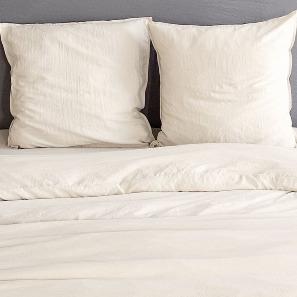 Parure housse de couette en polyester beige sable 260x240 cm — vue 3