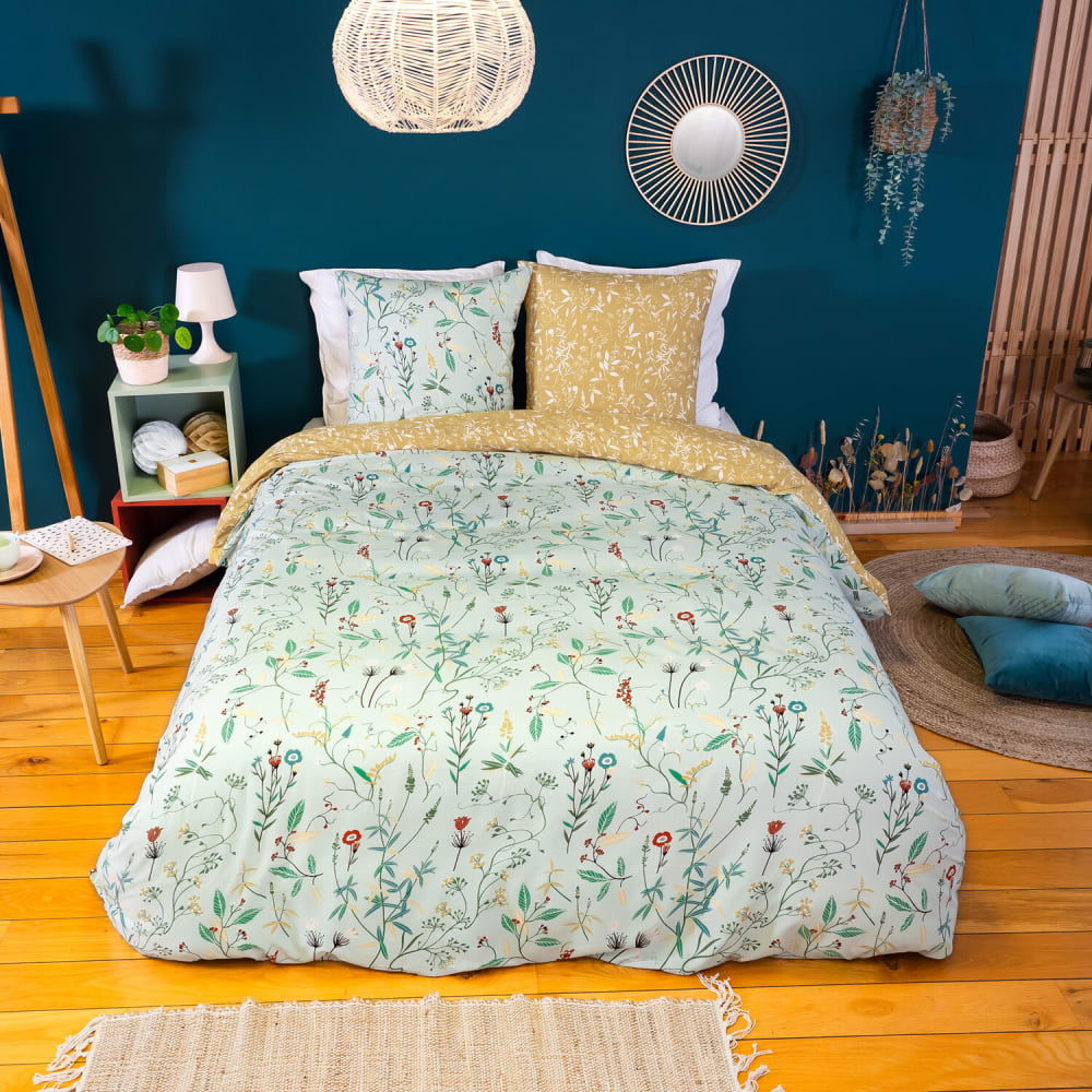 Parure housse de couette en polyester imprimée + 2 taies 240x220 cm