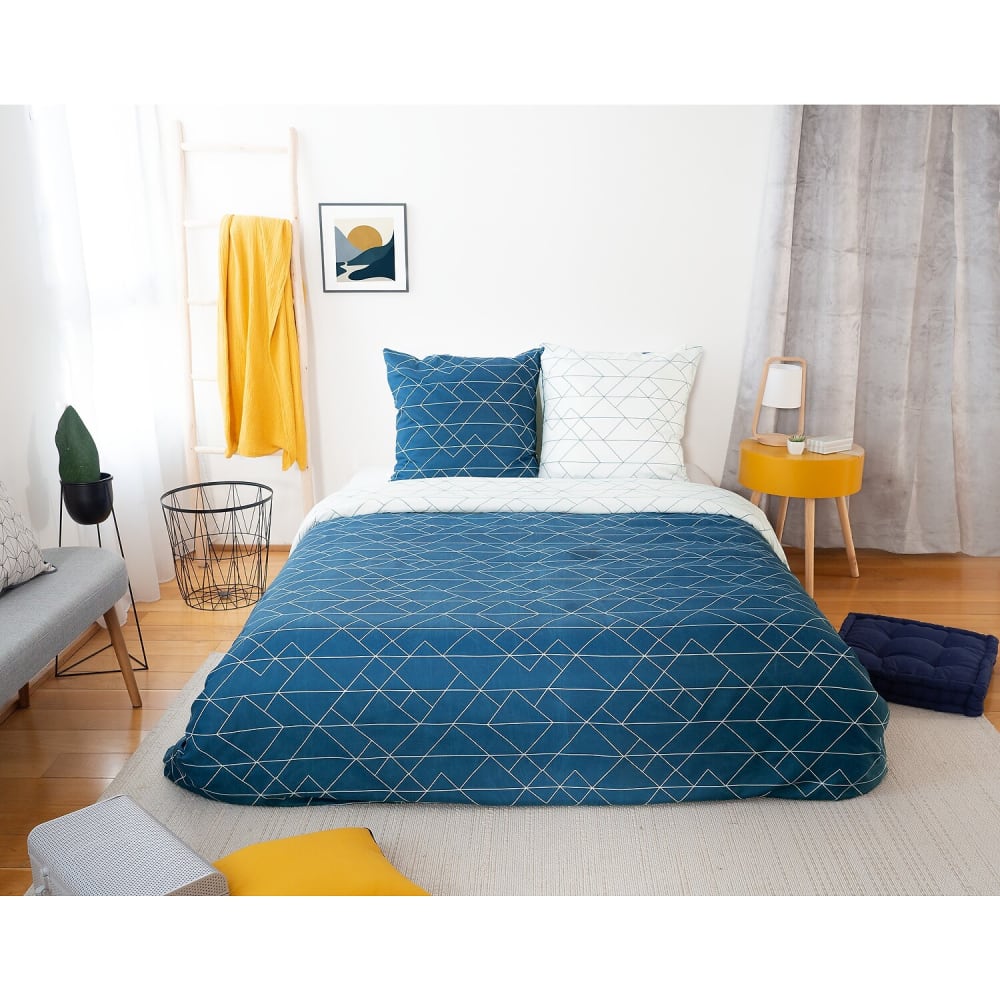 Parure housse de couette en polyester imprimée + 2 taies 240x220 cm