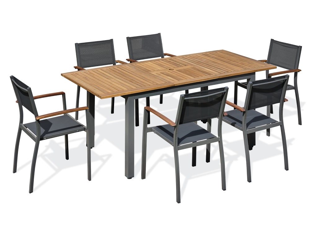 Ensemble repas de jardin 6 places - Acacia