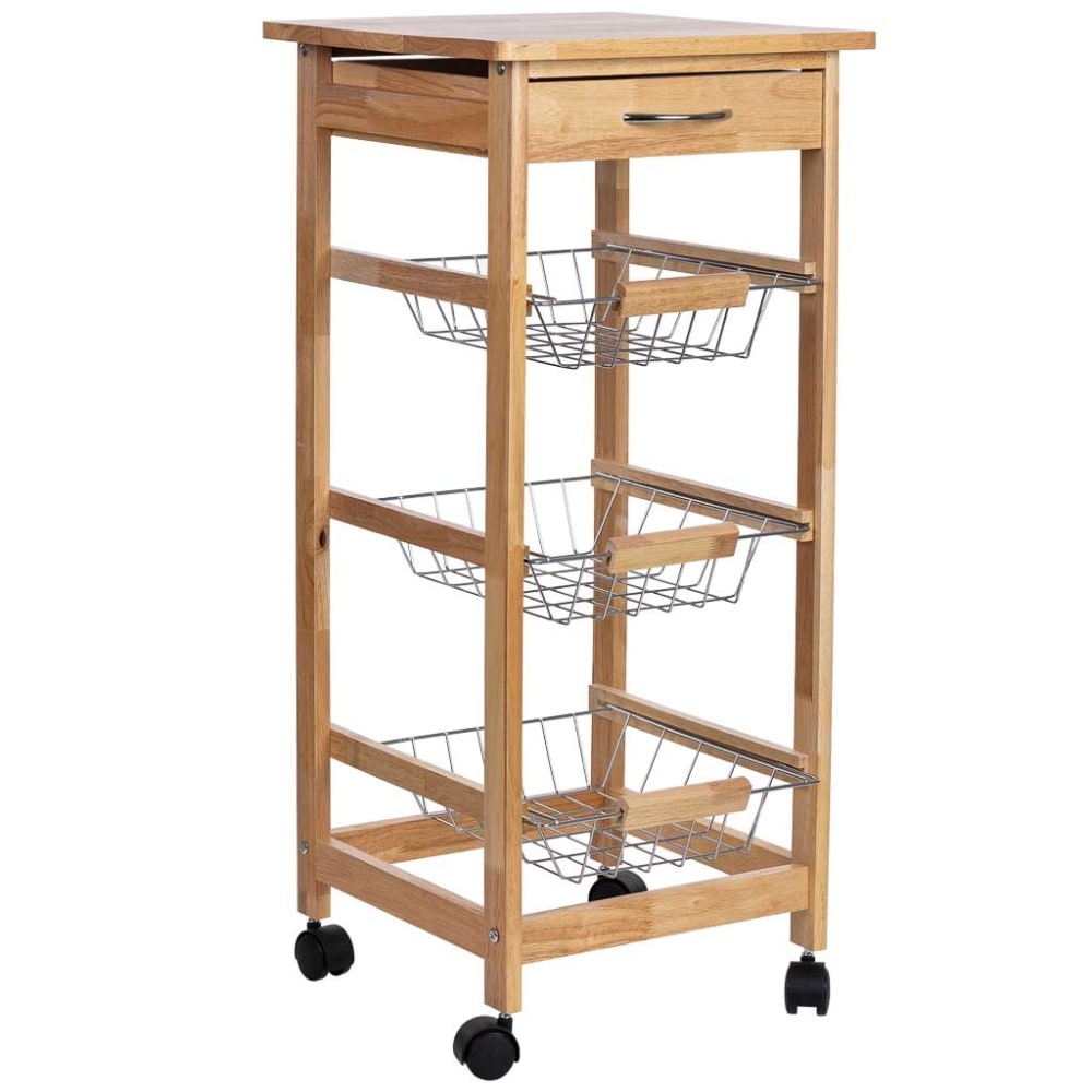 Wanderlust deco Küchenwagen aus Holz, 37x37x81,5h cm, Braun Braun Holz