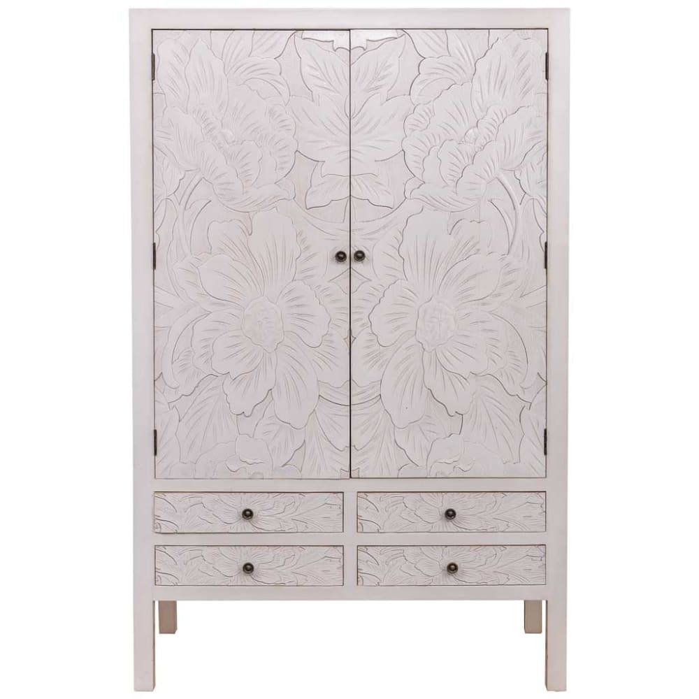 Armoire en bois avec 4 tiroirs et 2 portes 100x45x160