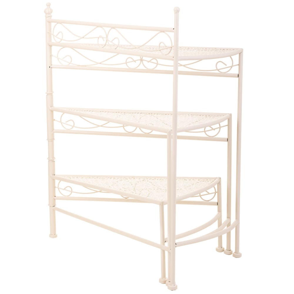 Supports de pots de fleurs en fer forgé blanc 55x30x61