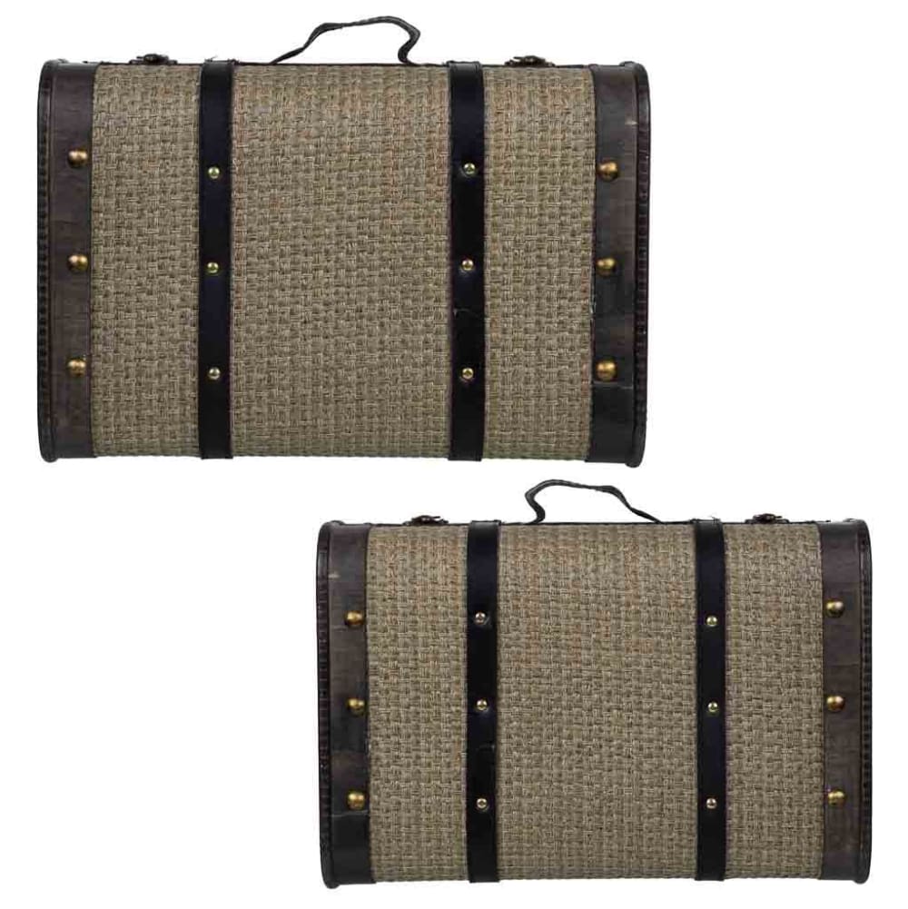 Malle en bois argenté 45x30x16/38