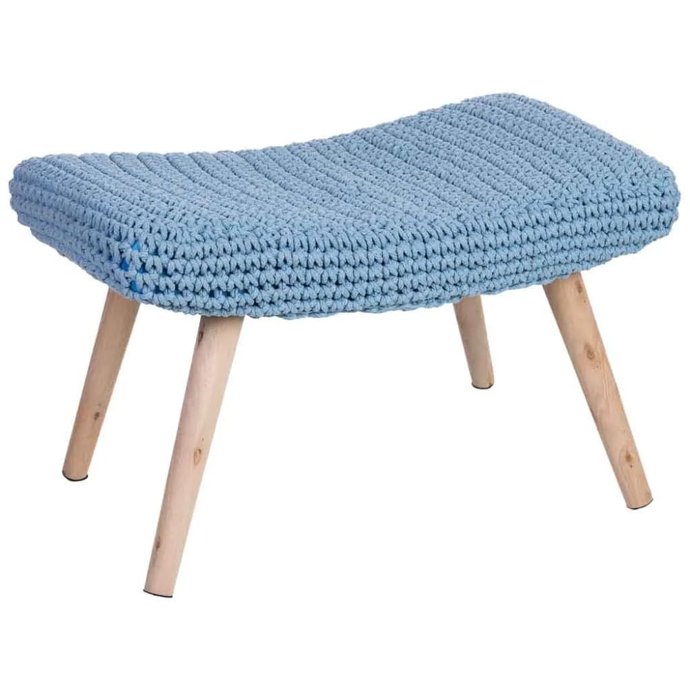 Banquette en bois et coton 67 x 30 x 43h cm Banquette en bois et coton 67 x 30 x 43h cm