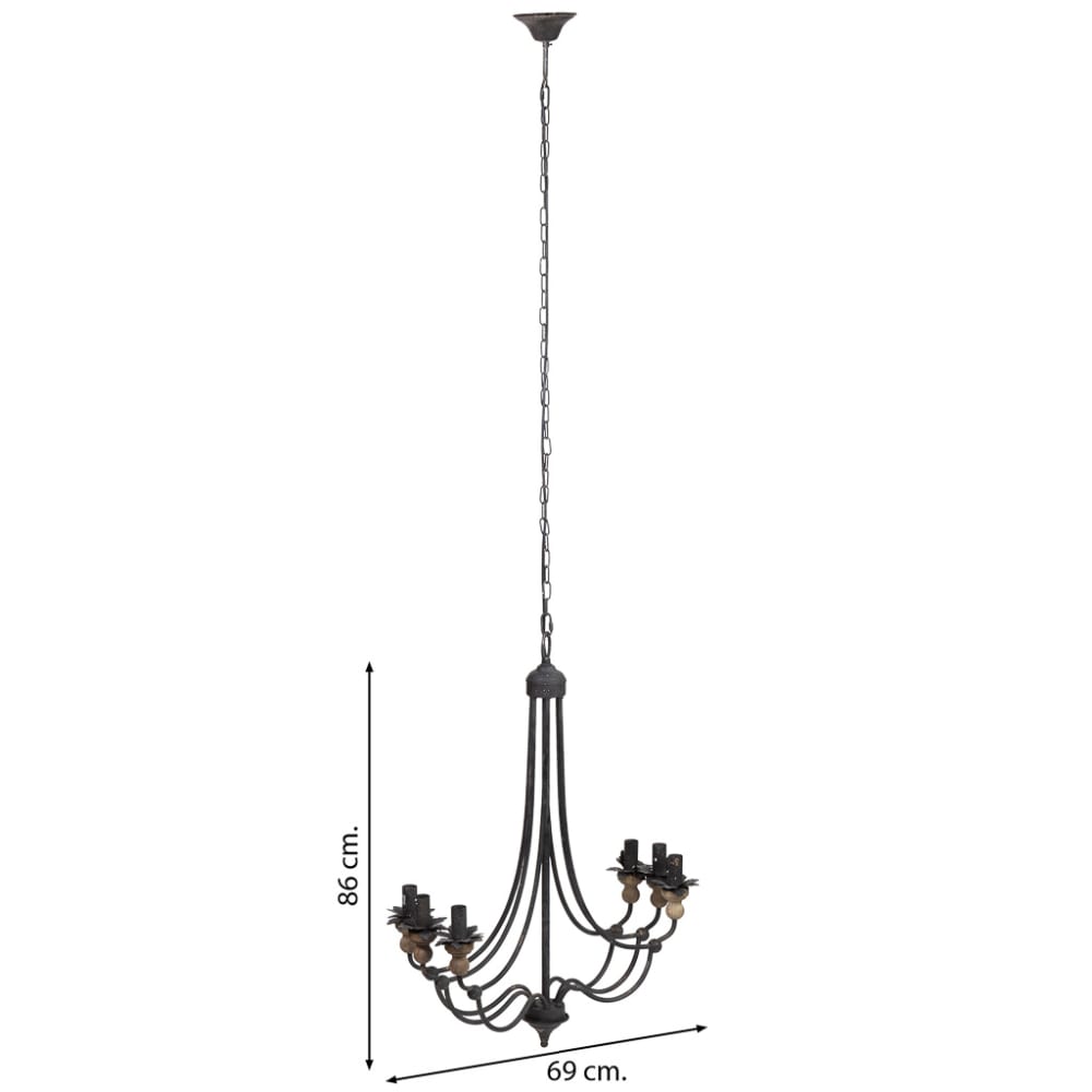 Plafonnier en métal noir d69x86h cm — vue 4