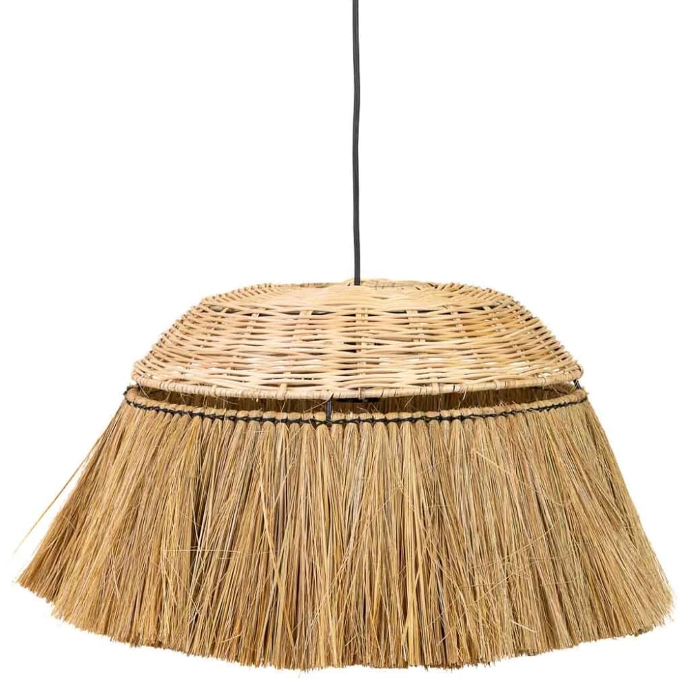 Lampe de plafond en fibre naturelle marron 50x50x30h — vue 3