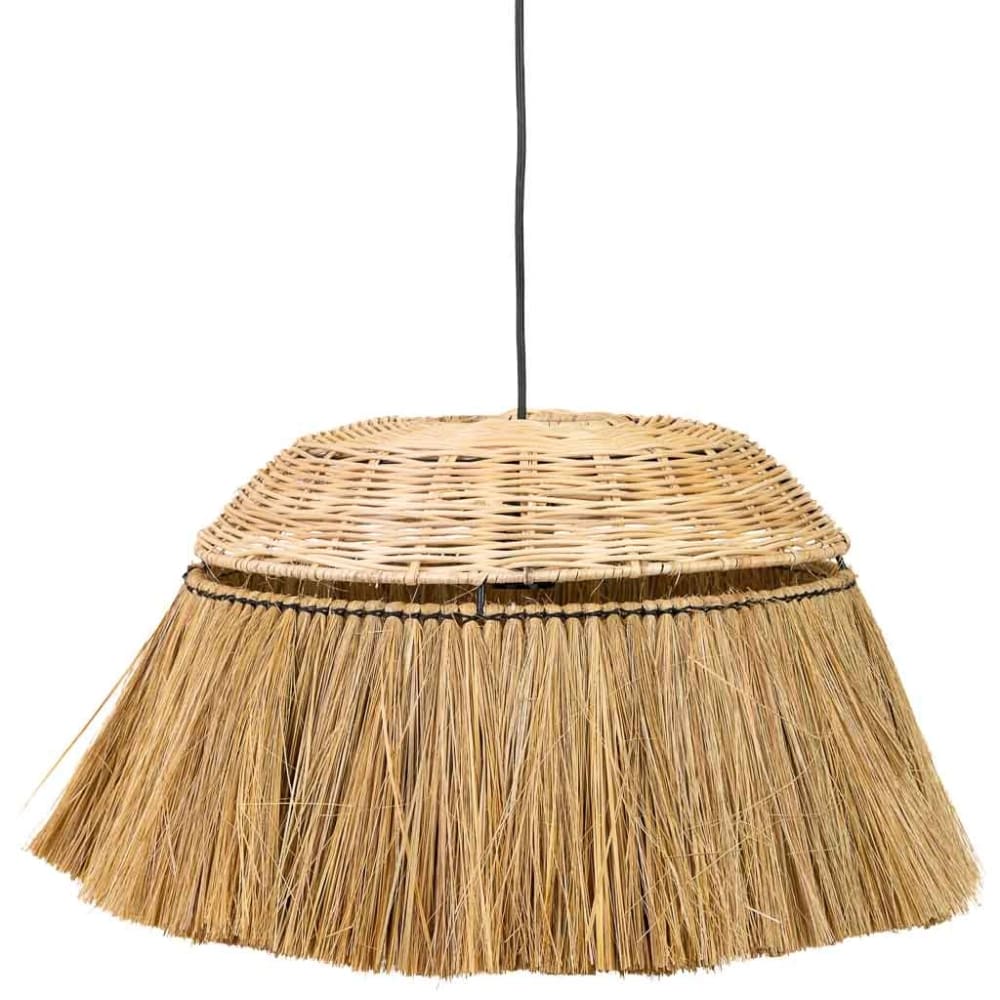 Lampe de plafond en fibre naturelle marron 50x50x30h — vue 4