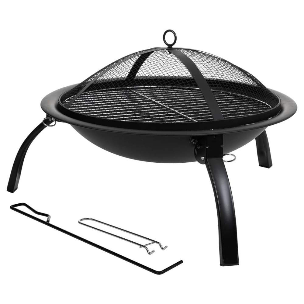 Barbecue d'extérieur en métal avec grille noire D51x39h cm