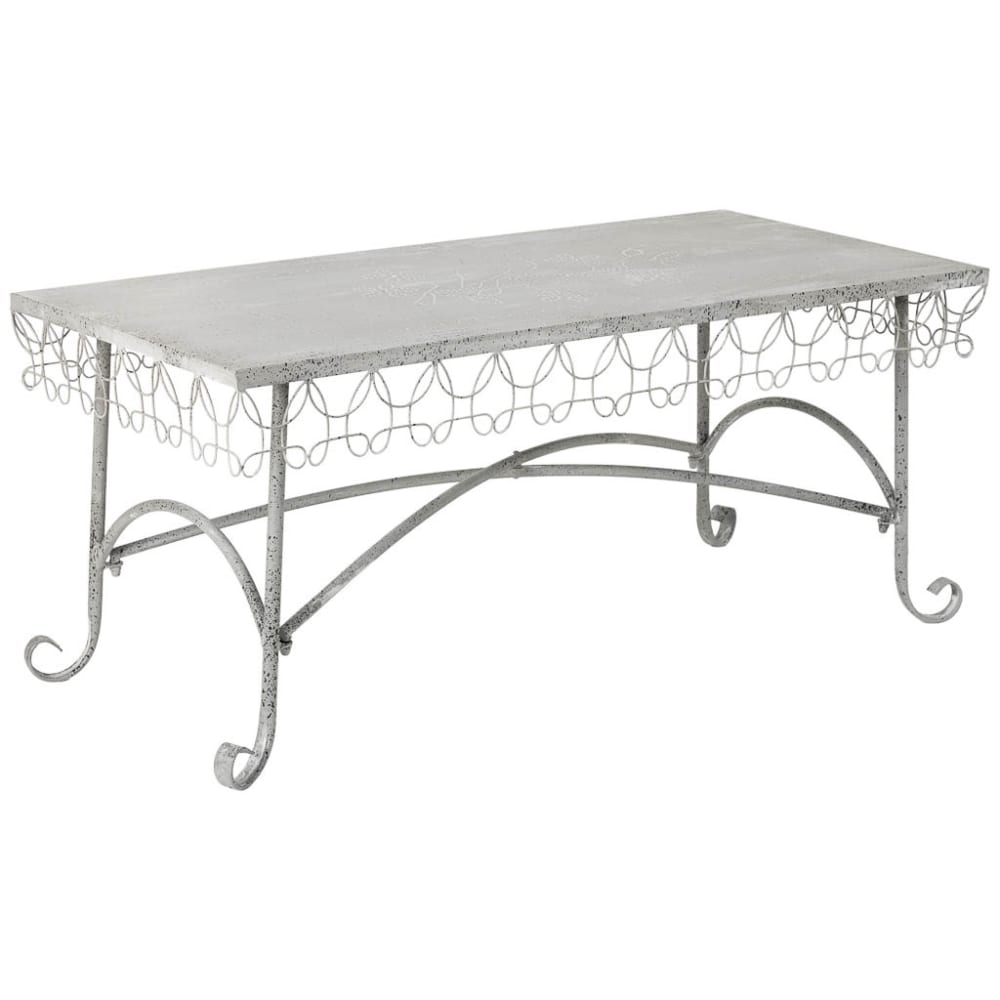 Table basse en métal 120,65x56,52x52,07h cm