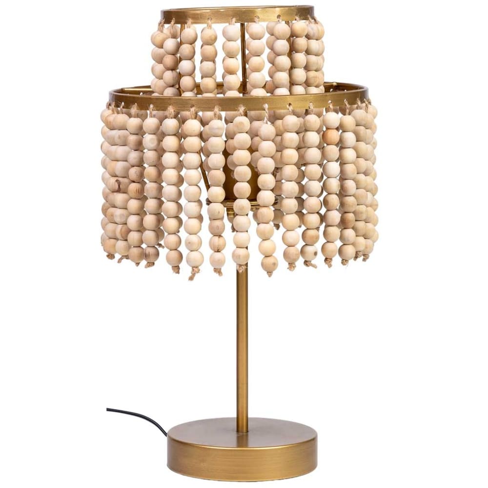 Lampe de table en métal et bois 28,5x28,5x35/50h cm — vue 4