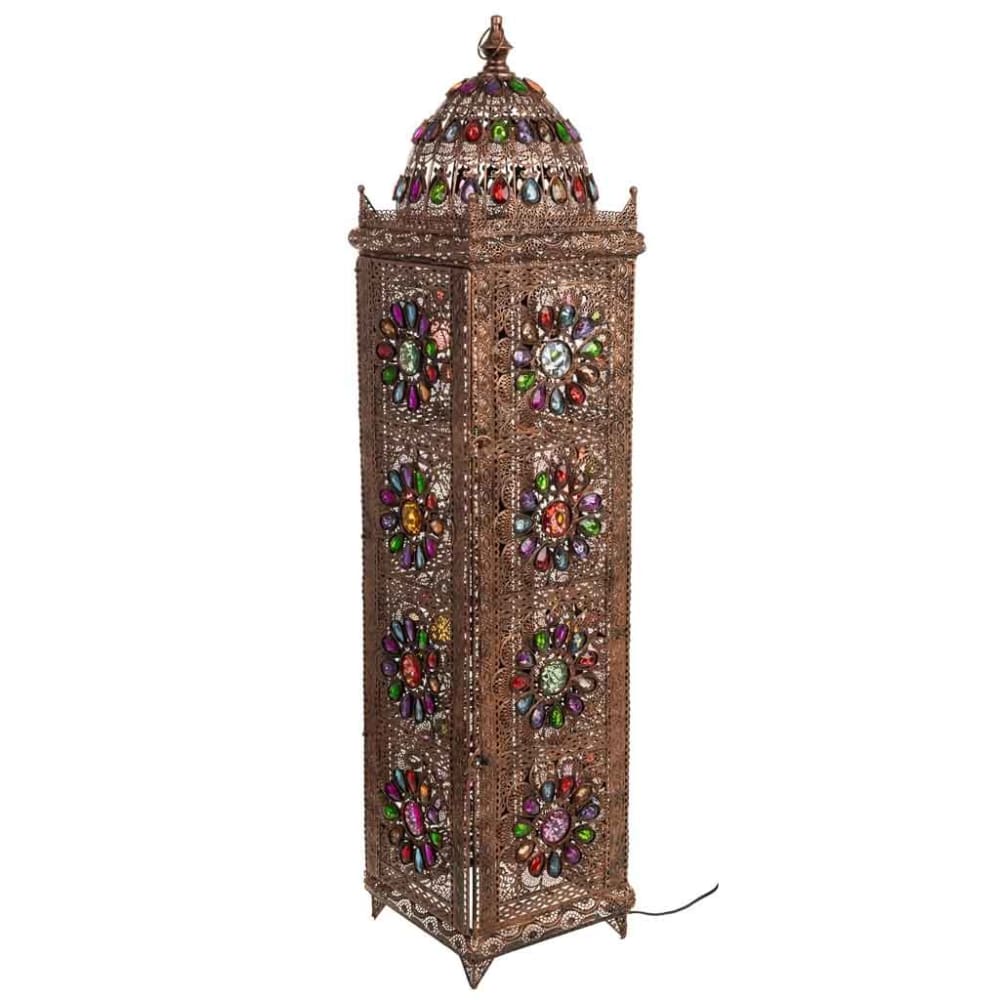 Lampe en métal avec verre acrylique coloré