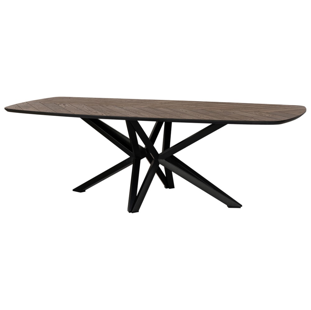 Table à manger danoise en chêne/bois DM couleur noyer foncé 240x100x77