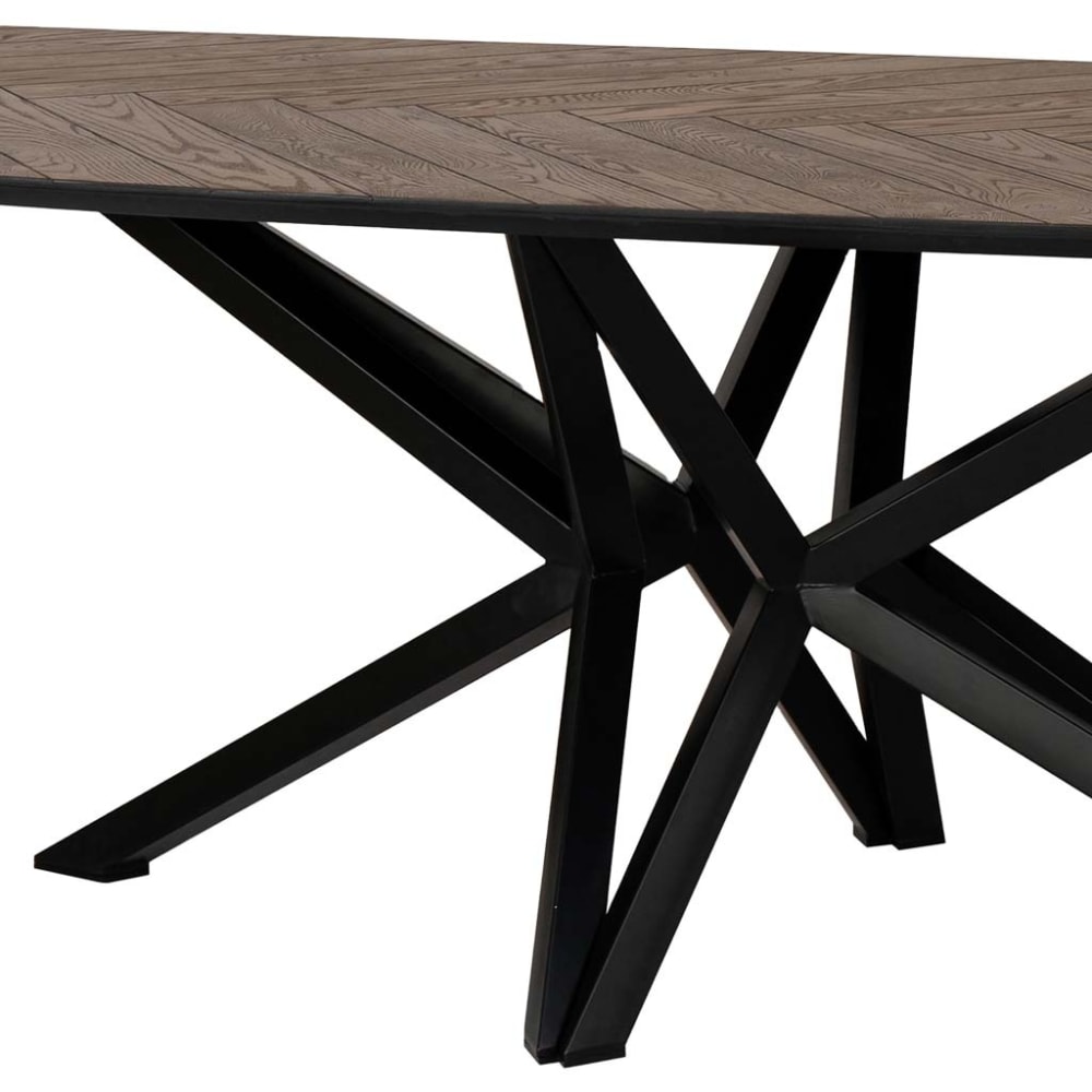 Table à manger danoise en chêne/bois DM couleur noyer foncé 240x100x77