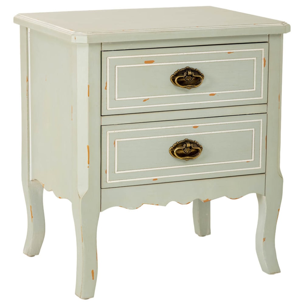 Table de chevet en bois avec deux tiroirs 50x38x55h cm