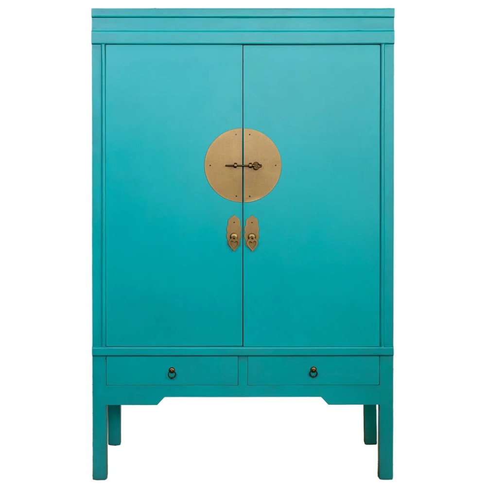 Armoire en bois avec 4 tiroirs et 2 portes 63x26x100