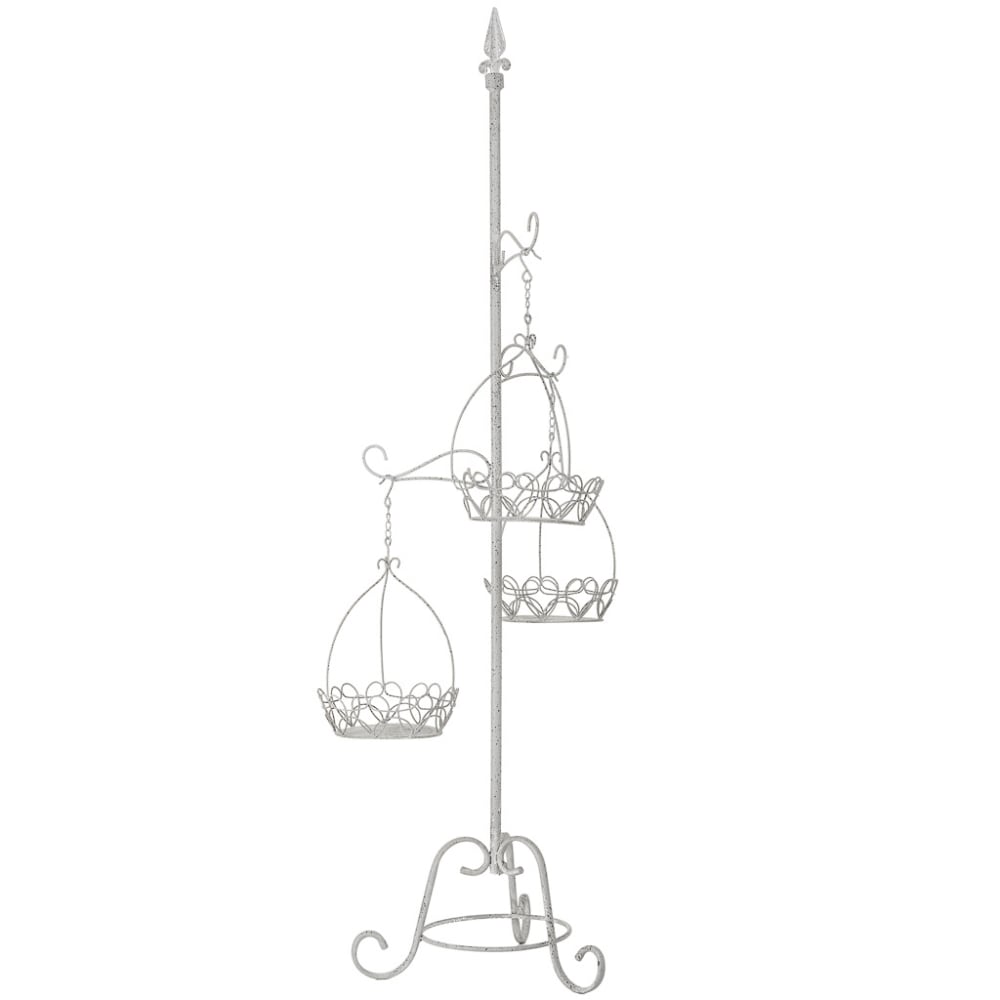 Support de pot de fleurs en métal pour 3 pots 43,82x38,74x169,55h cm